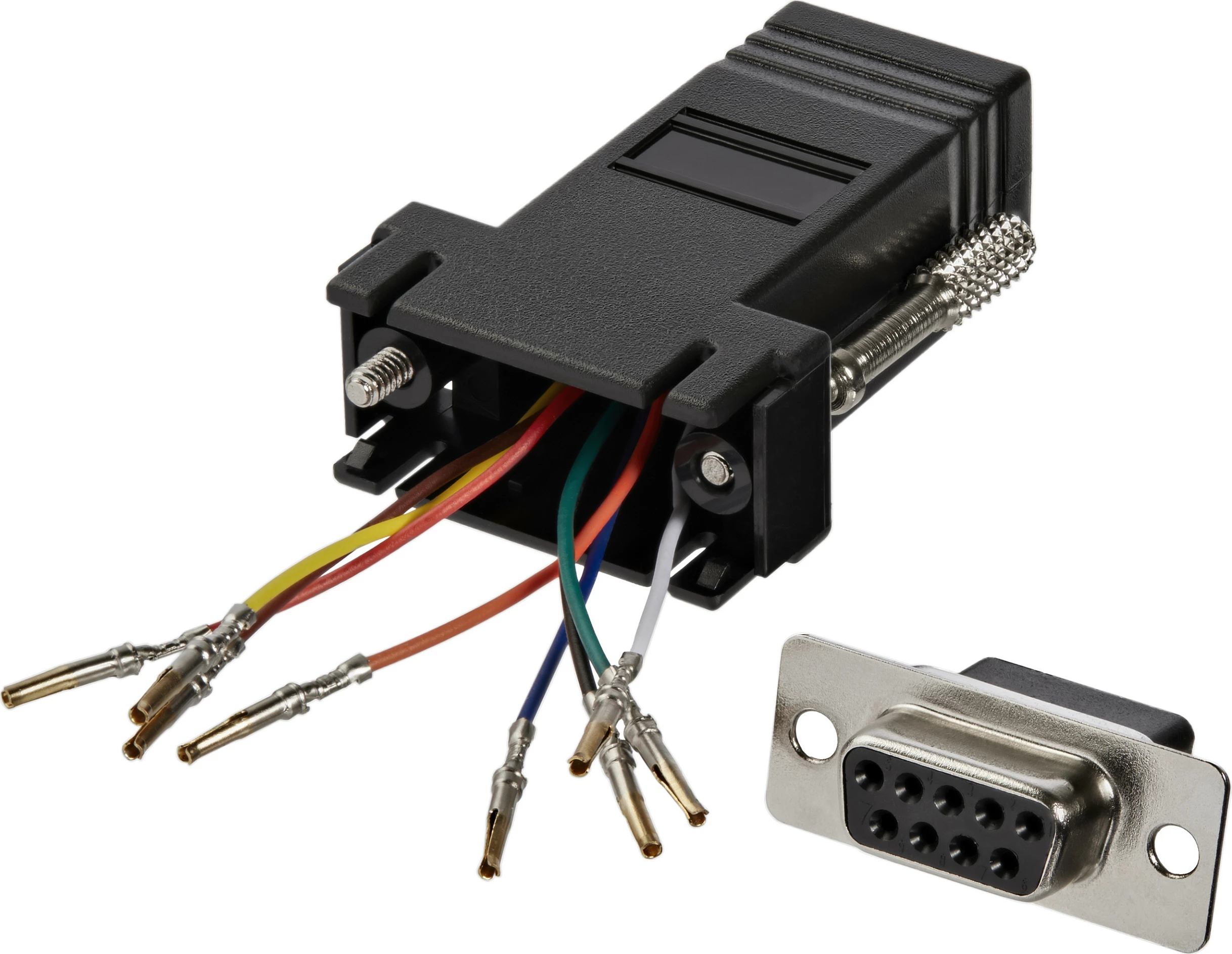 Adapter StarTech DB9 në RJ45 modular, F/F, i zi