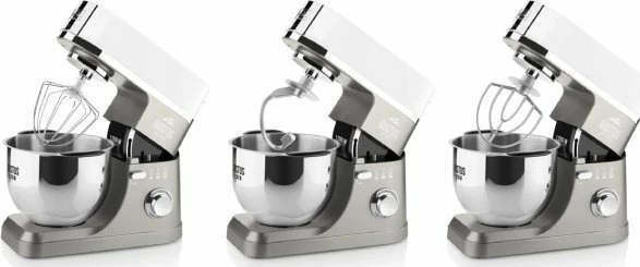 Mikser planetar Eta Gustus Maximus IV ETA-RO-200-10, 1200W, tas 5.5L + blender 1.5L, argjend, set me 2 tasa dhe aksesorë