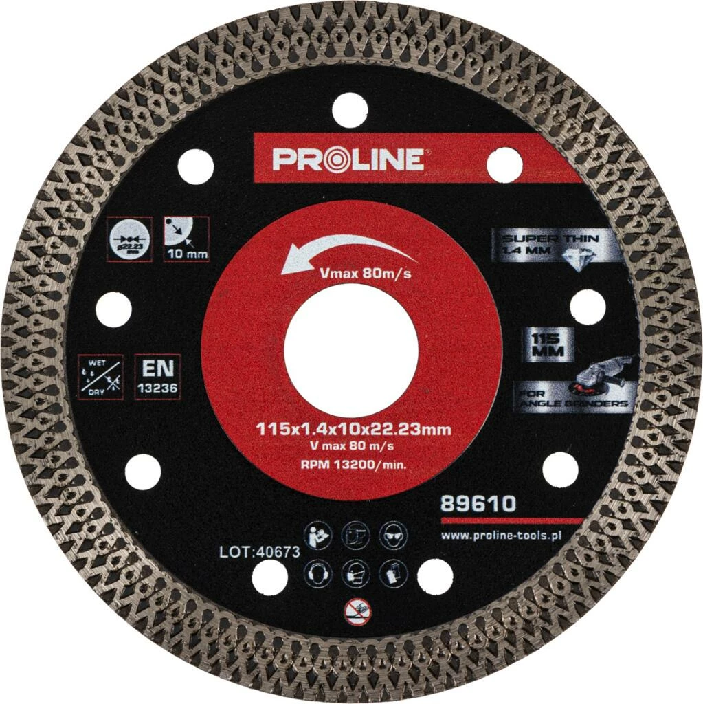Disk diamant PROLINE 89612, 180mm, 1.8mm, vrimë 22.23mm
