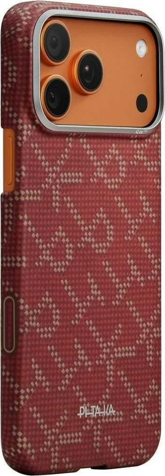 Mbështjellës Pitaka Ultra-Slim Monogram MagSafe për iPhone 17 Pro Max, i kuq/ari 5