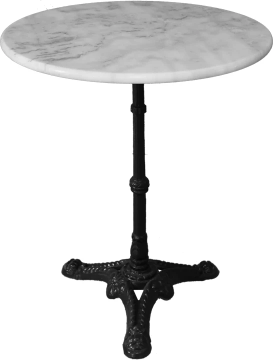 Tavolinë Ankara mermeri, hekur i derdhur, ngjyrë bardhë-e zezë, Φ60x70.8cm