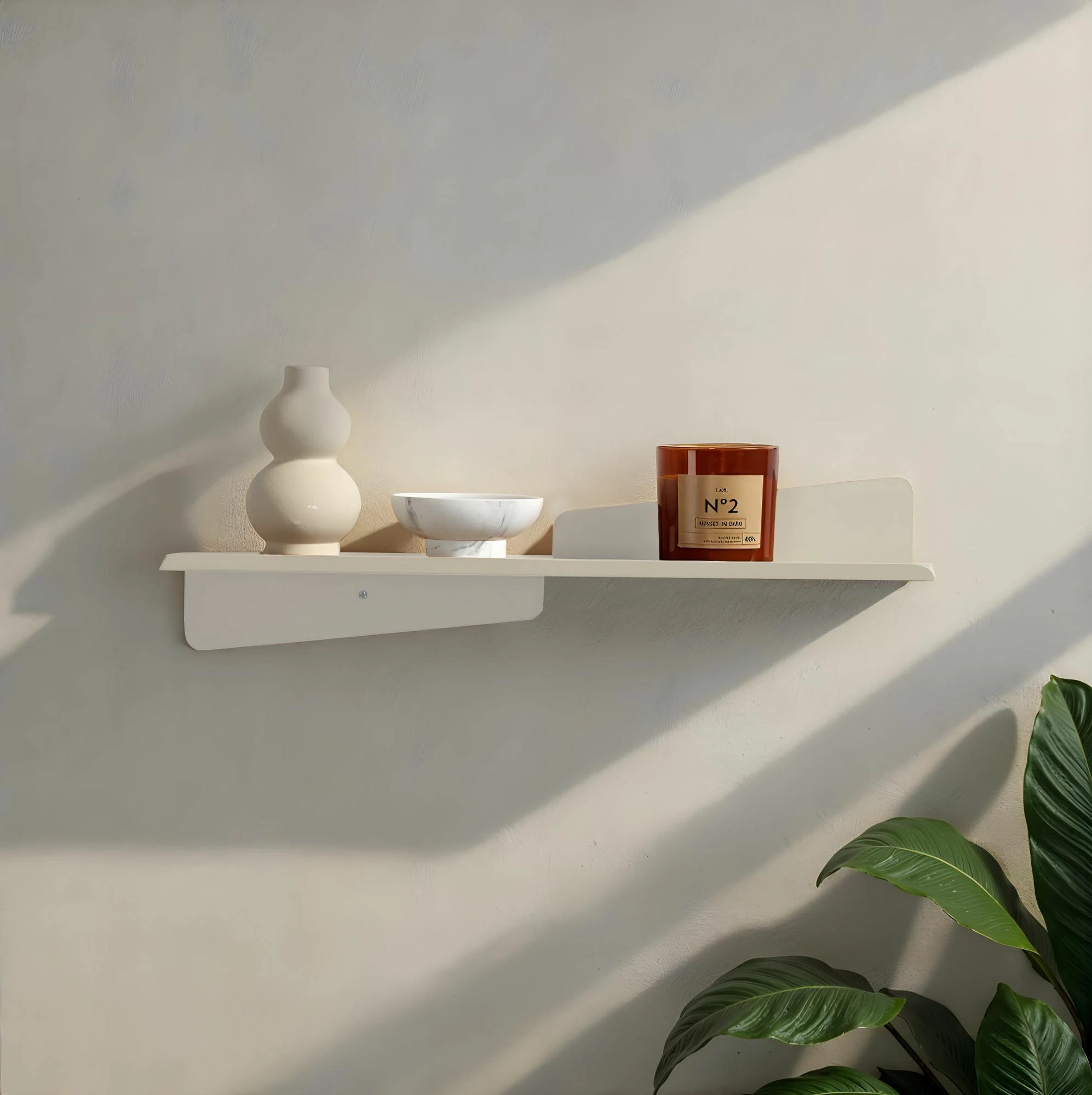 Raft dekorativ metalik për mur, ngjyrë bezhë e butë, Skye Decor, Vlnt123Kr