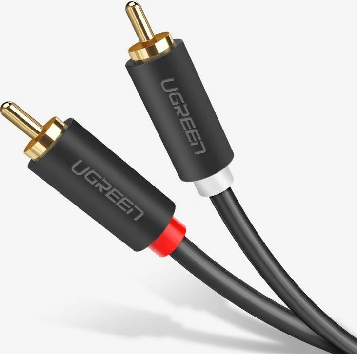Kabl audio Ugreen 10518 2x RCA në 2x RCA 2m, gri