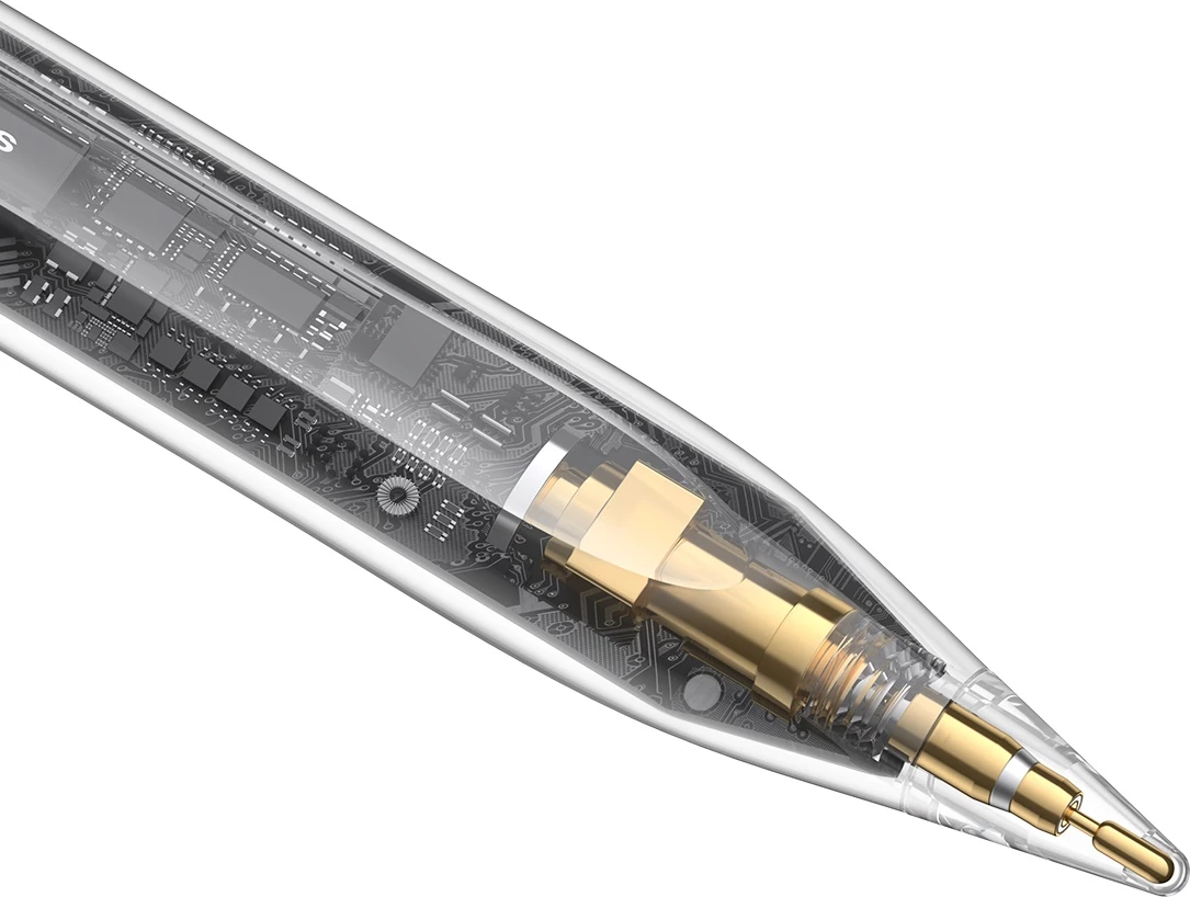 Stylus aktiv për iPad, Baseus Smooth Writing 2, SXBC060402, mbështetje për pjerrësi, bateri 130mAh, USB-C, tregues LED, e bardhë