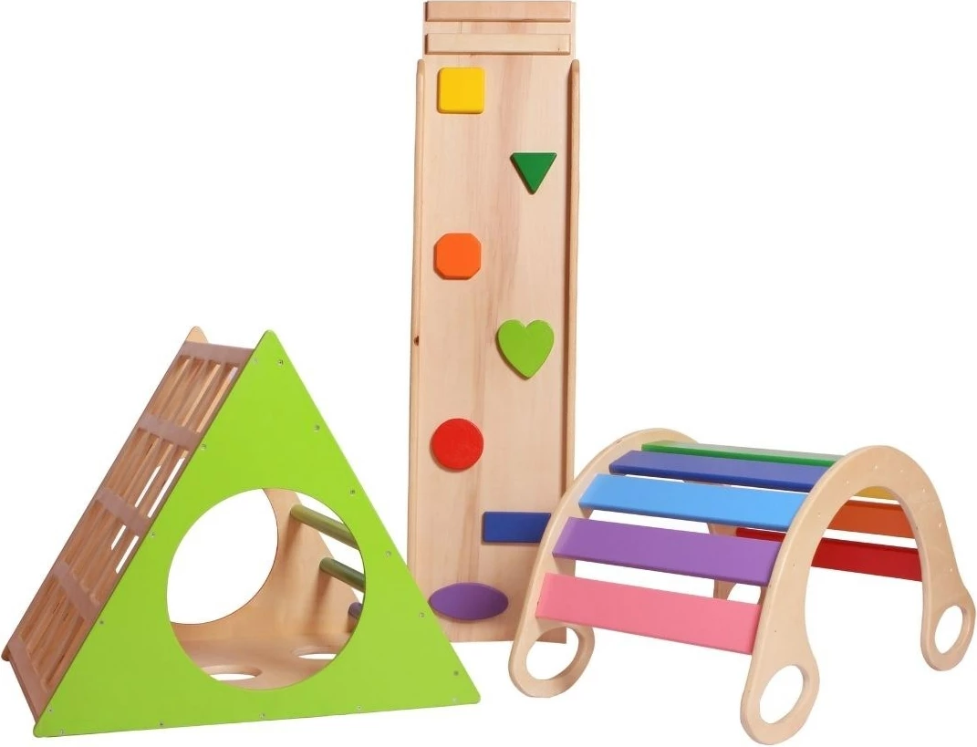 Lodër druri për fëmijë, shumëngjyrëshe, set Prisma Skye Decor