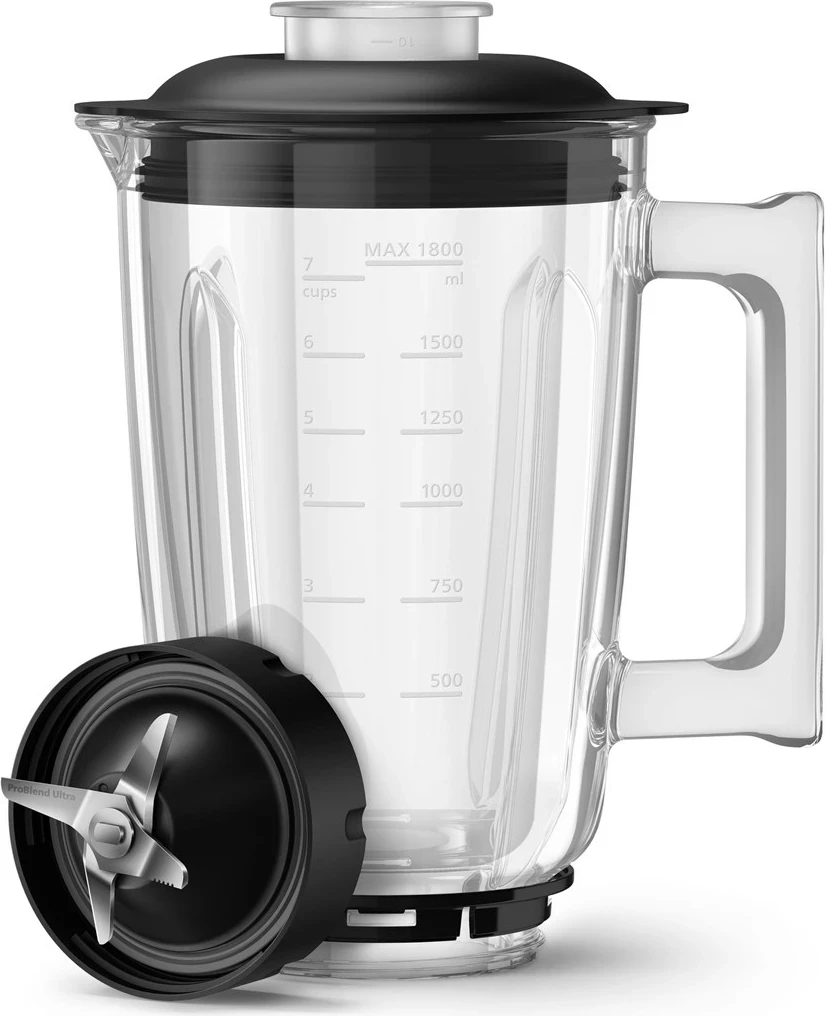Blender Philips 7000 Series HR3760/10 1500W, 12 shpejtësi, touch, set me 2 gota, argjendtë/zi