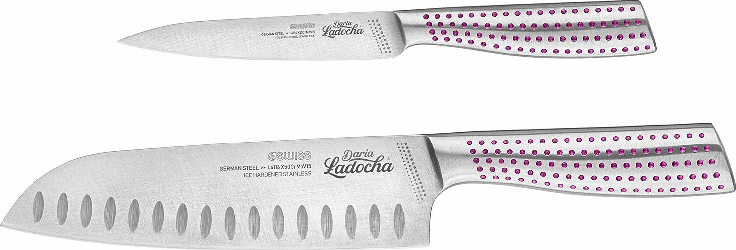 Set thikash kuzhine 4Swiss Daria Ladocha, Santoku 176 mm + Chef 200 mm, 2 copë, çelik