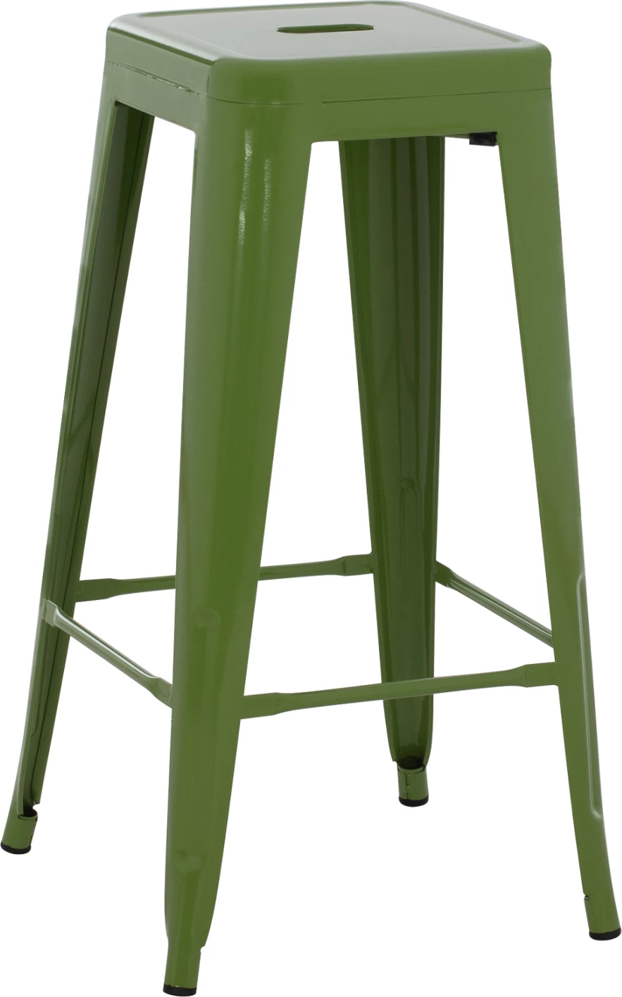 Karrige për bar MELITA-PRO FH8642.53 metalike, ngjyrë ulliri e çelët, 43x43x78Hcm