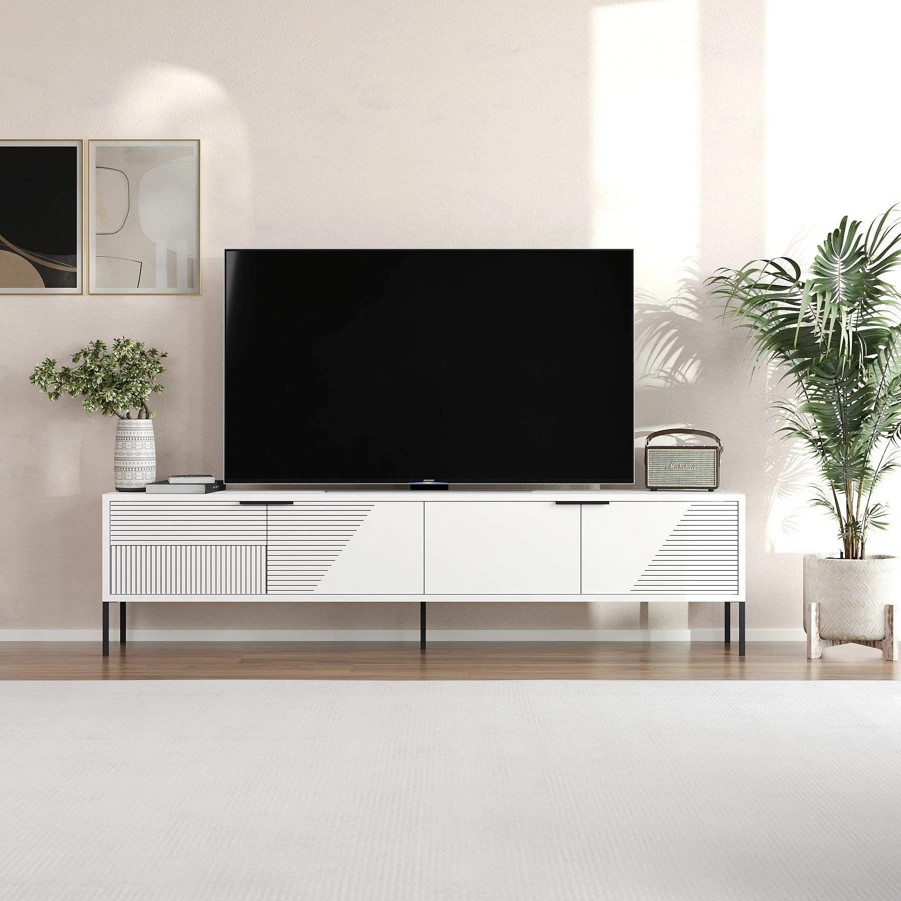Konsolë TV, ngjyrë e bardhë, Skye Decor
