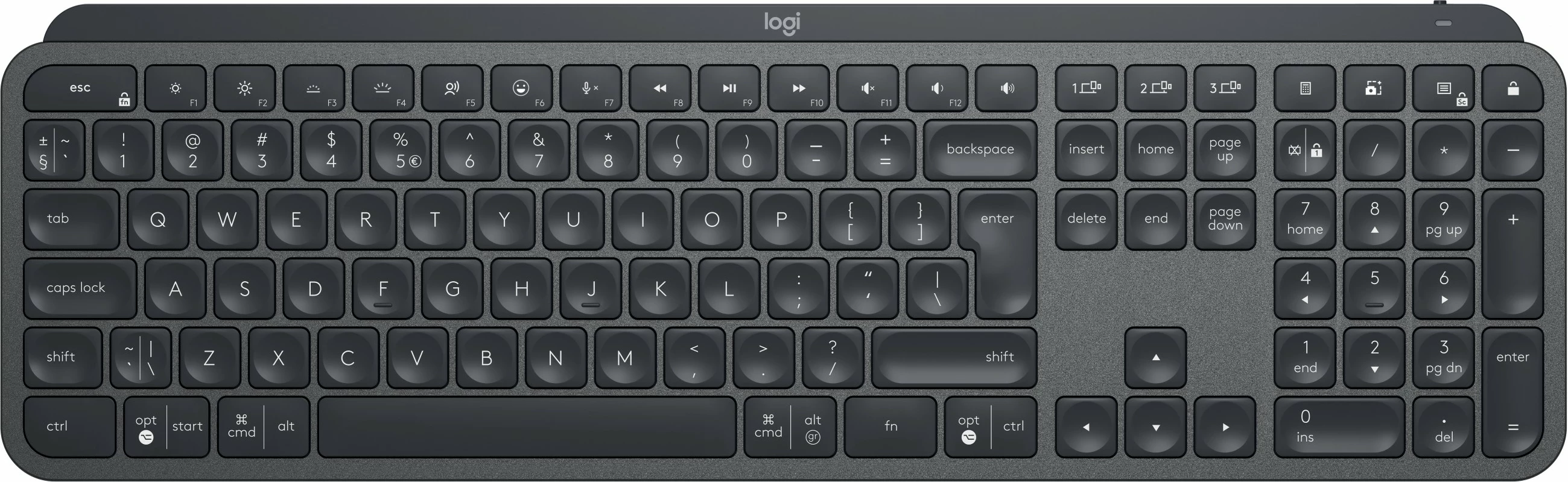 Tastierë Logitech MX Master Keys për Biznes, Wireless, Bluetooth, Grafit