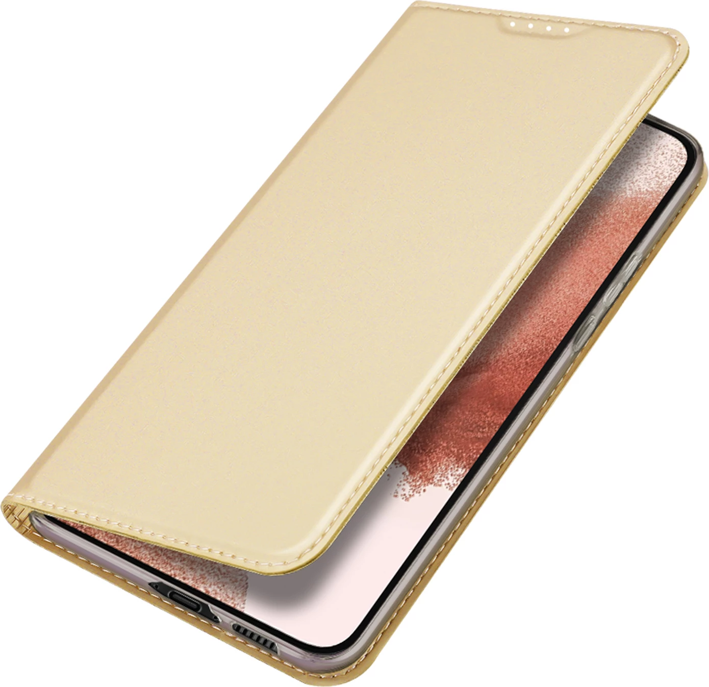 Mbështjellës Dux Ducis Skin Pro për Samsung Galaxy S23+, me xhep kartelash, funksion stand, ari