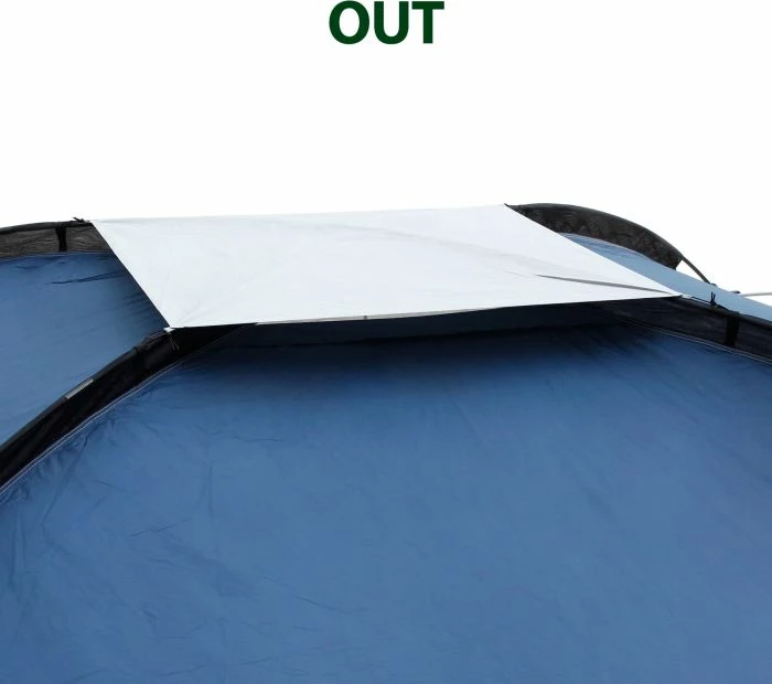 Pavilion kampingu BRUNNER Medusa II 0102030N.C30 400x400 cm, bardhë/gri me çati blu, me çantë ruajtjeje