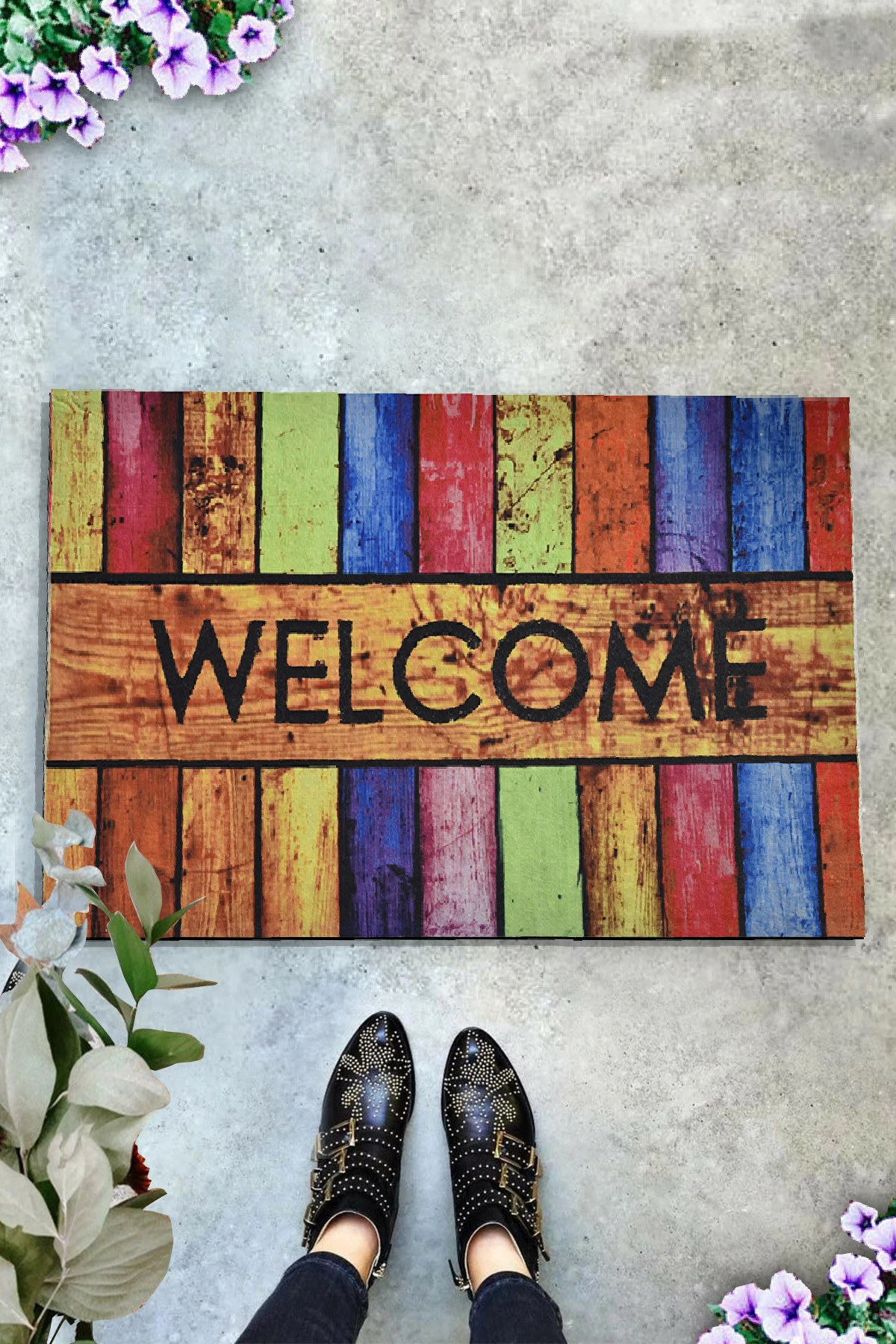 Shilte hyrëse PVC, shumëngjyrëshe, Welcome, 40x60cm