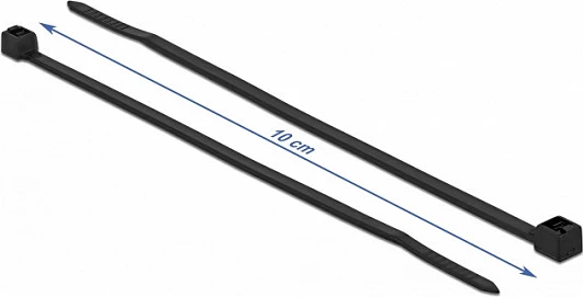 Lidhëse kabllosh DeLOCK 100 x 2.5 mm, 100 copë, e zezë