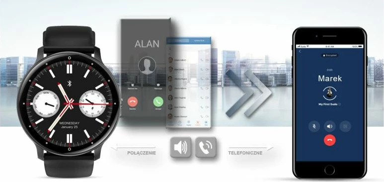 Smartwatch Gravity për meshkuj, zi-portokalli