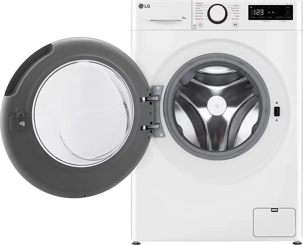 Makinë larëse, LG, F2WR508SBW, 8 kg, 1200 rpm, AI DD, Steam, klasa energjike A, slim, e bardhë