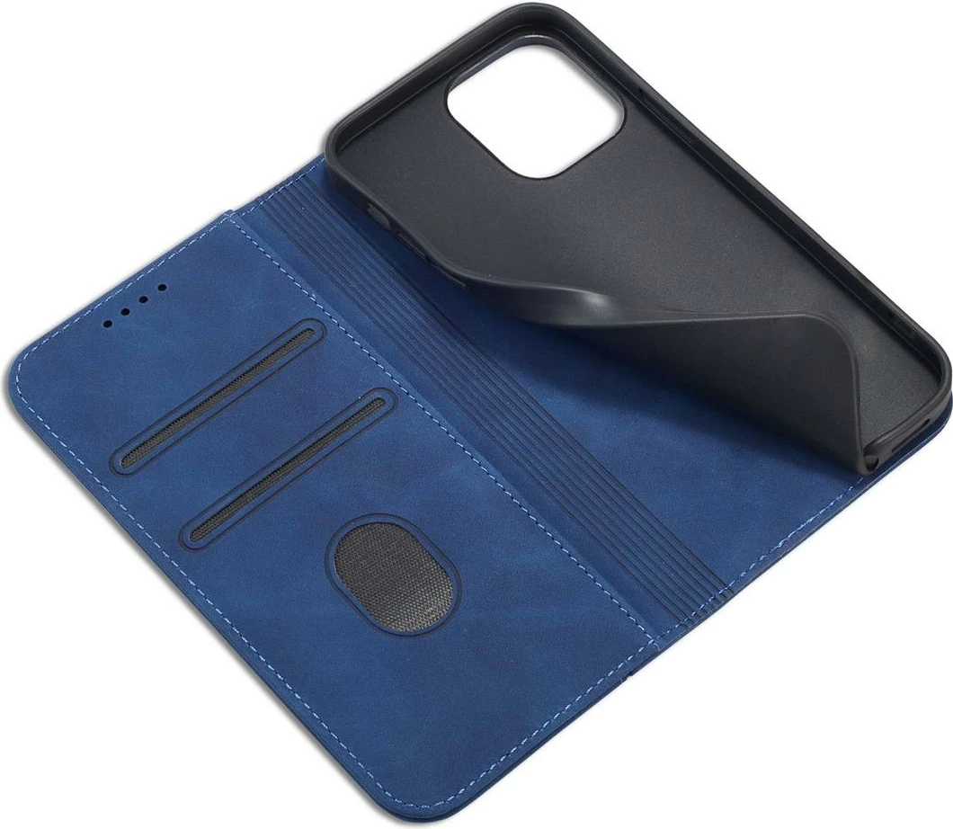 Mbështjellës Hurtel Magnet Fancy Case për iPhone 13 Pro Max, me portofol, mbajtës, kaltër