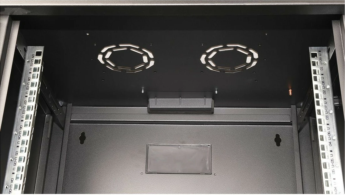 Kabinet rrjeti muror ROLINE Pro 9U, 19", 450x600 mm, derë xhami me kyç, i zi