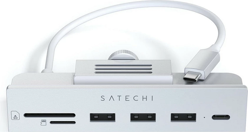 Hub USB-C Satechi Clamp Hub Pro ST-UCICHS, 6-në-1, për iMac, argjend