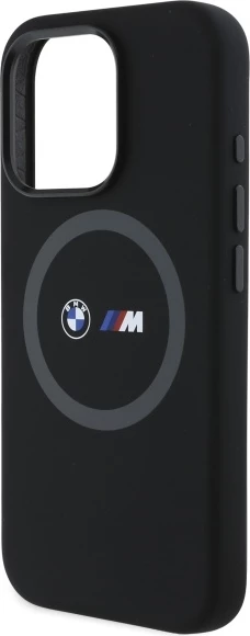 Mbështjellës BMW M për iPhone 16 Pro, silikon, MagSafe, zi