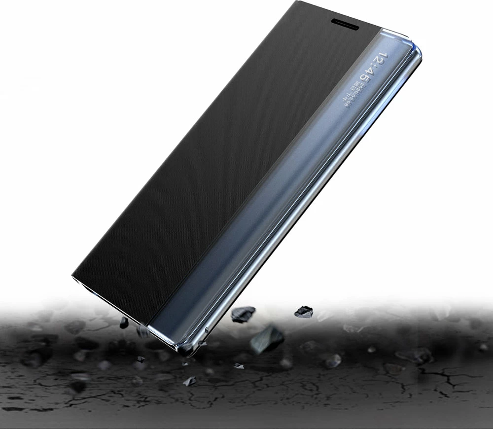 Mbështjellës Hurtel Sleep Case me dritare të mençur për Samsung Galaxy A22 4G, i zi