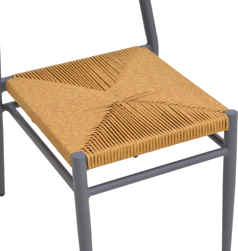 Karrige Giardino e grumbullueshme, alumin anthracite, ratan natyral, 45x56x82cm