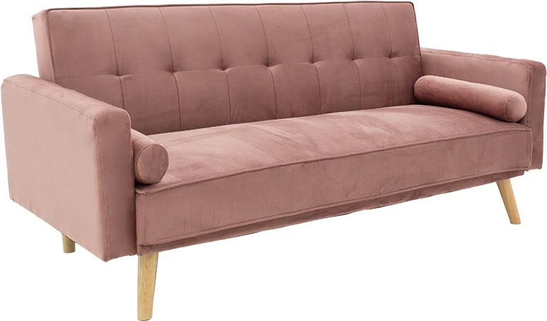 Divan 3-vendësh, shtrat, kadife, ngjyrë mollë e kalbur, 190x80x84cm