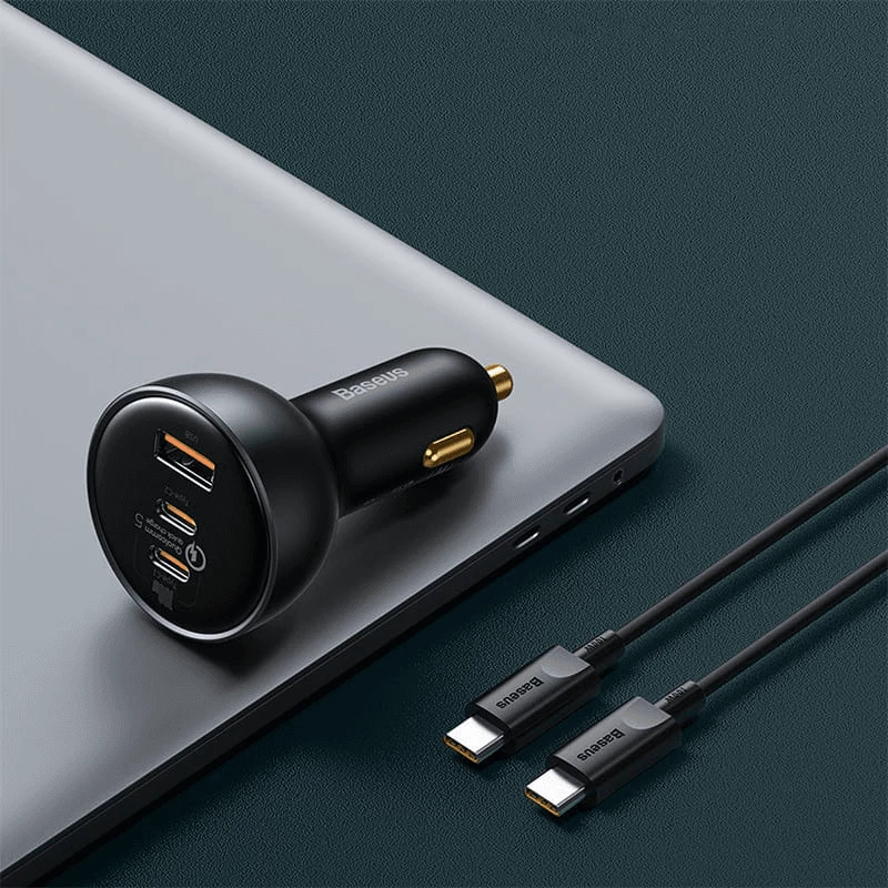 Karikues për veturë BASEUS TZCCZM-0G 160W, 1x USB-A + 2x USB-C, PD/QC 5.0, zi