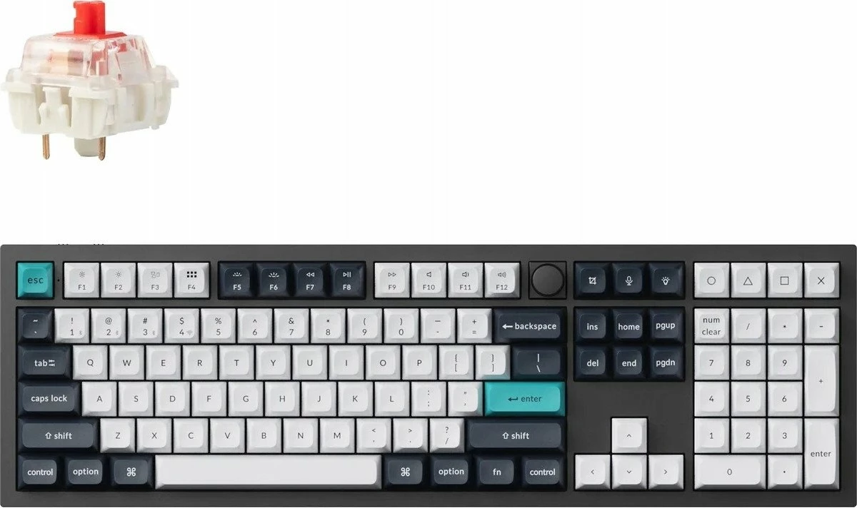 Tastierë mekanike Keychron Q6 Max (Q6M-M1) QMK/VIA, Gateron Jupiter Red, 100% US layout, tri-mode, RGB, e zezë
