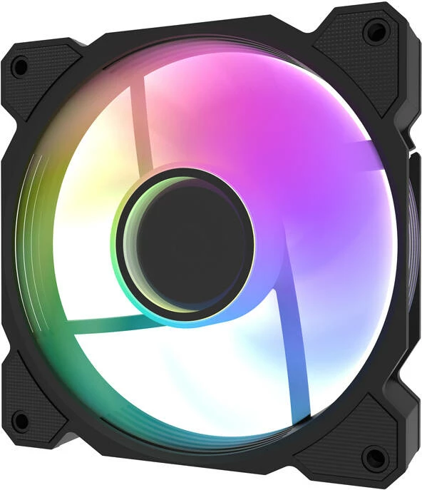 Ventilator ftohës PWM A-RGB, Darkflash DR08, 120 mm, 800–1600 RPM, 59.1 CFM, 30 dBA, i zi, set 3x