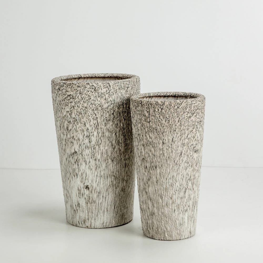 Set vazo KANCHE, 2 copë, qeramikë, bezhë-e zezë, 32x32x53cm