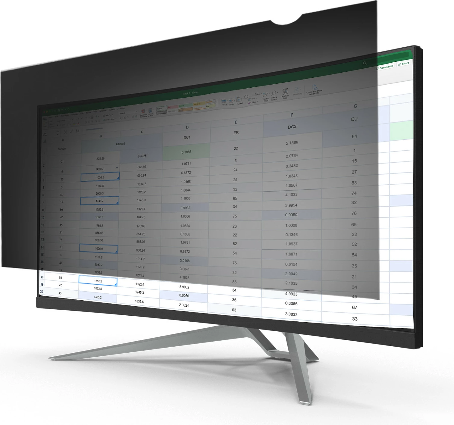 Filtër privatësie për monitor StarTech PRIVSCNMON34W, 34" Ultrawide 21:9, mat/shkëlqyes, reduktim drite blu, transparent