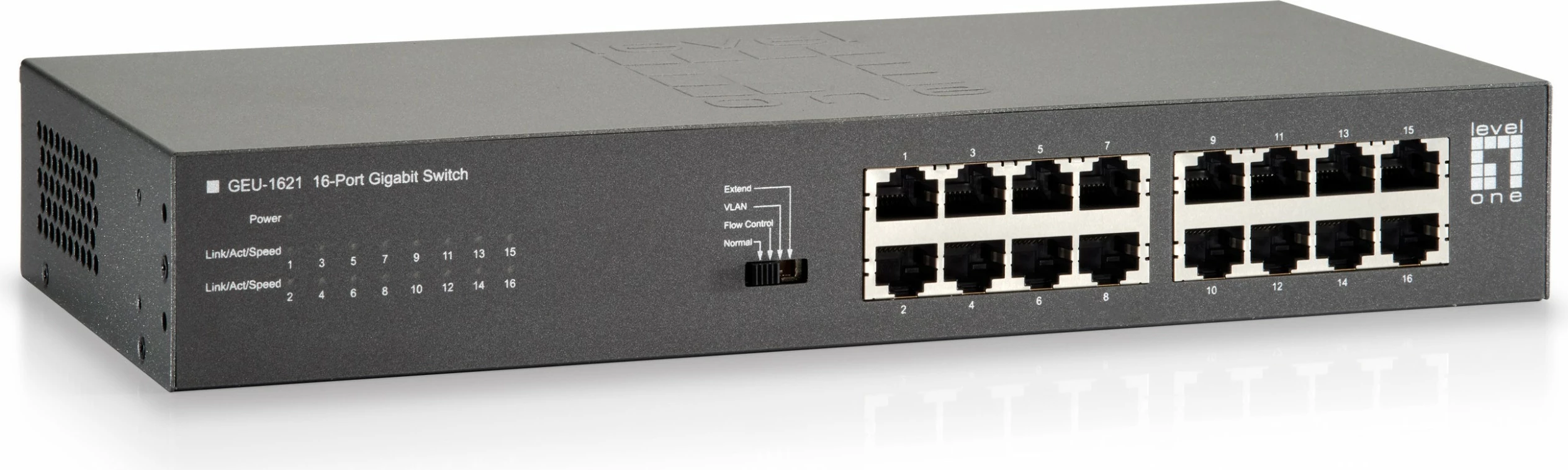 Switch LevelOne GEU-1621, 16-Porta Gigabit, Rack mounting
