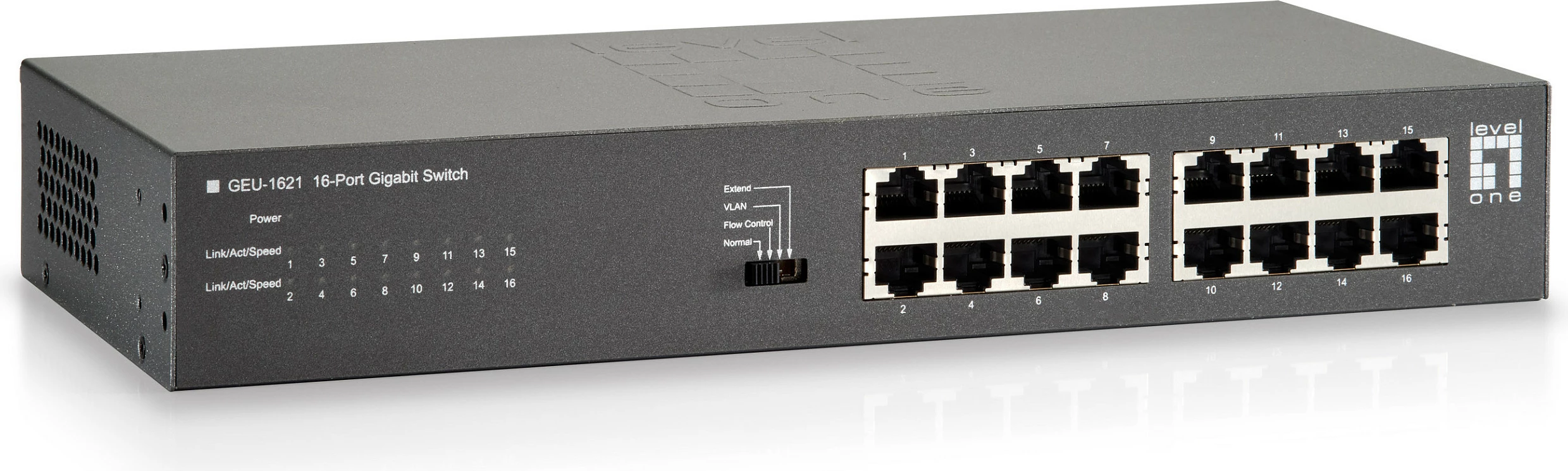 Switch LevelOne GEU-1621, 16-Porta Gigabit, Rack mounting