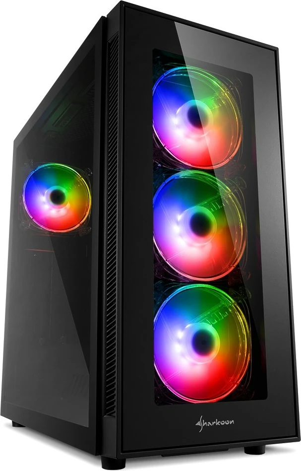 Kasë Sharkoon TG5 Pro RGB, Midi Tower, ATX, micro ATX, Mini-ITX, E zezë