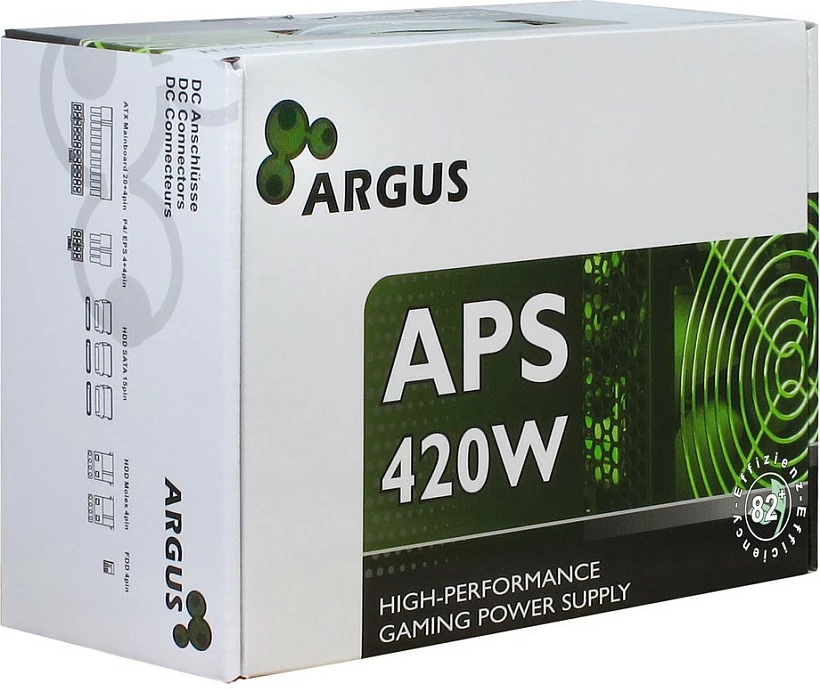Kasë Inter-Tech Argus APS, 420 W, 115 - 230 V, 47 - 63 Hz, e verdhë