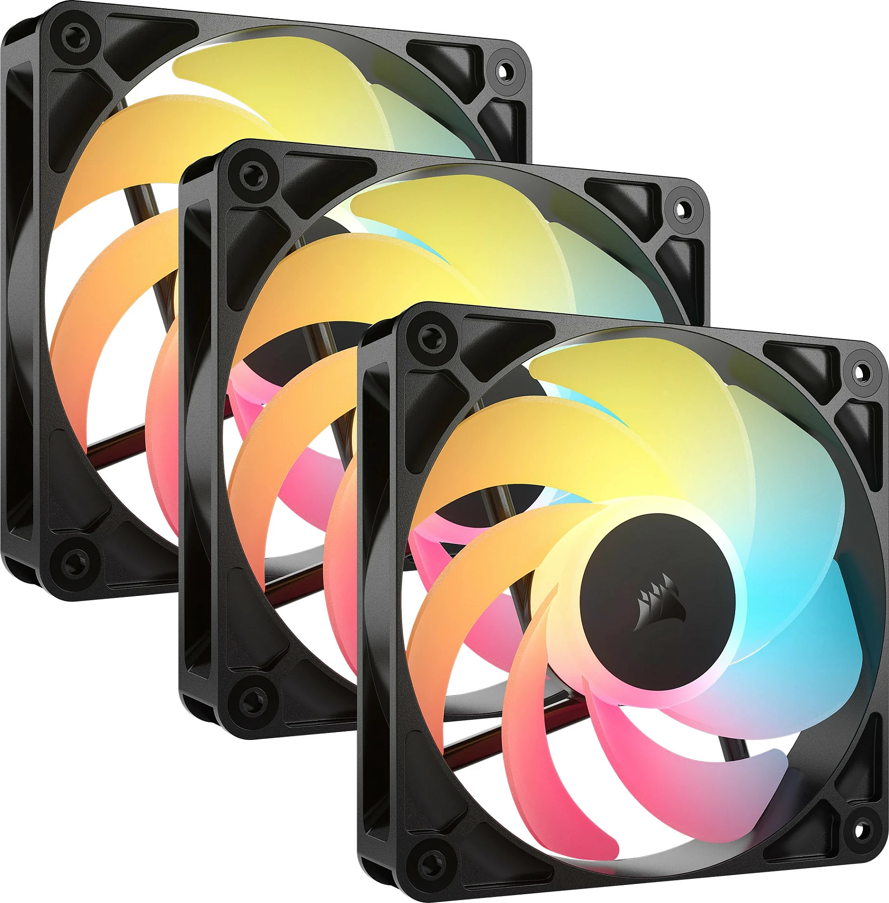 Ventilator kasë Corsair RS120-R ARGB PWM, 120mm, paketë 3 copë, i zi