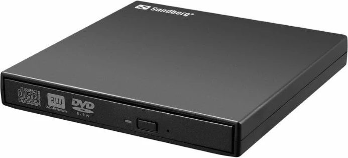 DVD burner ekstern SANDBERG 133-66, USB 2.0, shkrim/lexim CD/DVD, slim, i zi, set me 2 kabllo USB + manual