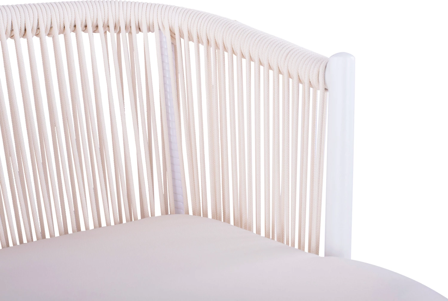 Karrige për bar me kornizë metalike dhe litar, e bardhë, FH5714.03, 46x54x101 cm