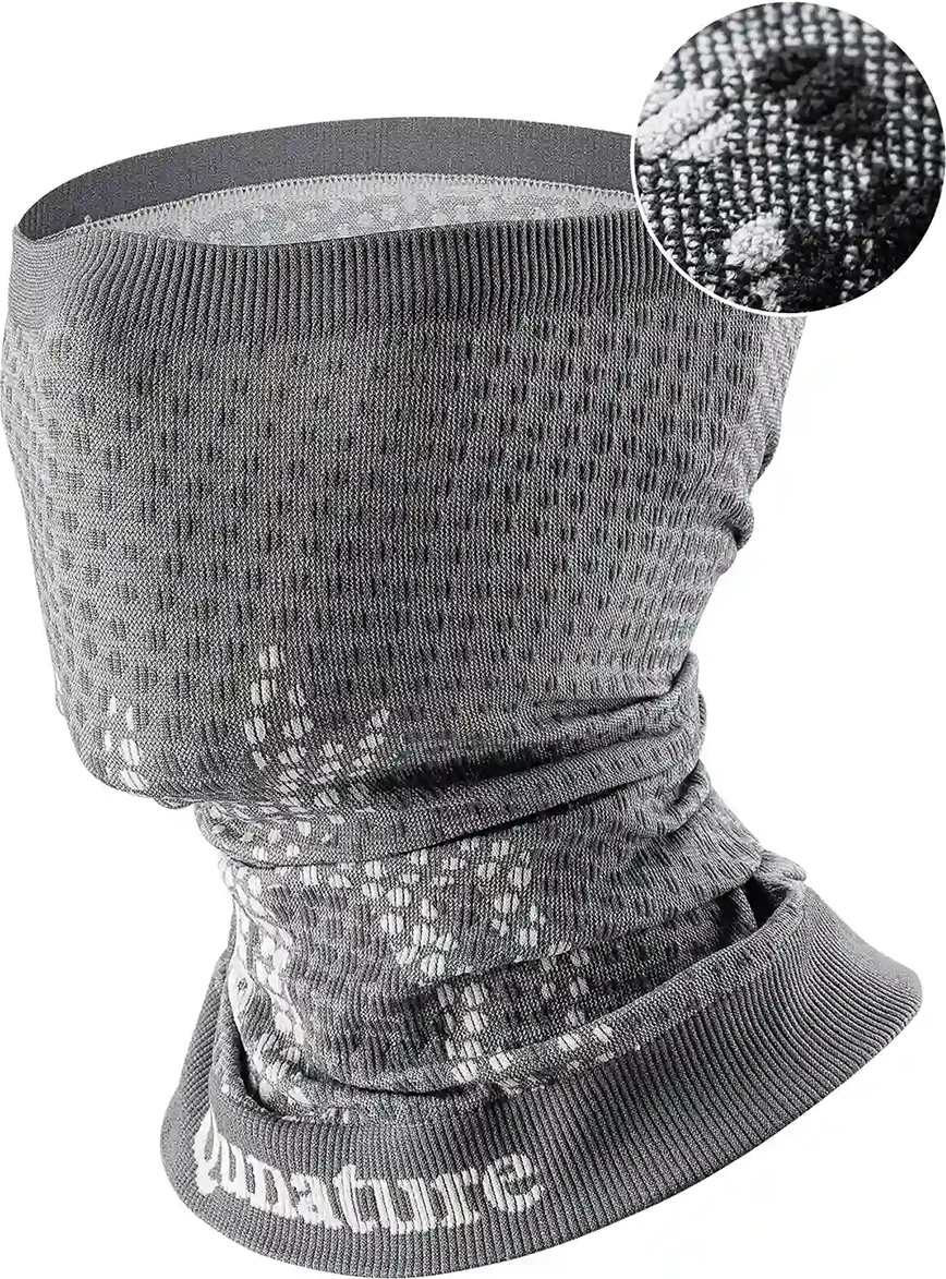 Ngrohës qafe / bandanë sportive, Qunature 11230014002, najlon i frymëmarrshëm elastik, pa qepje, madhësi universale 24.5x30 cm, gri