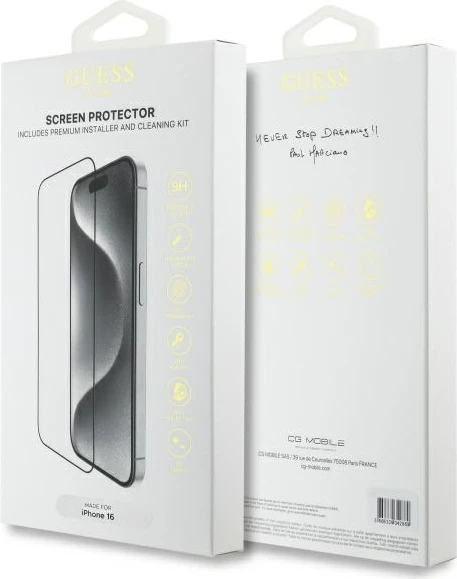 Mbrojtës ekrani Guess 2.5D Outline prej xhami të temperuar për iPhone 16, 6.1"