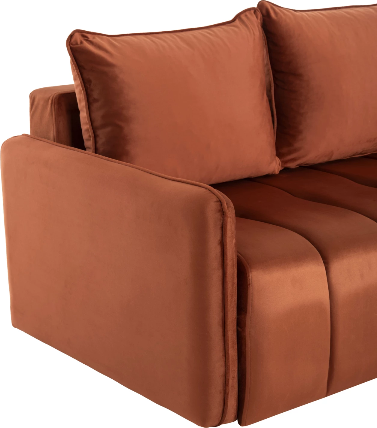 Divan qoshe-shtrat PROTON FH3272.09 kadife portokalli 225x94x70H cm