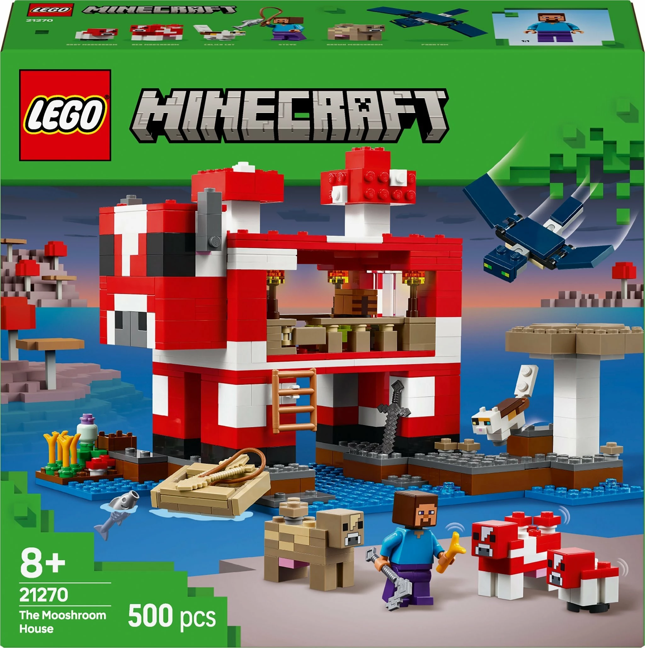 Set LEGO Minecraft LEGO 21270 The Mushroom Cow House, 500 copë, 8+