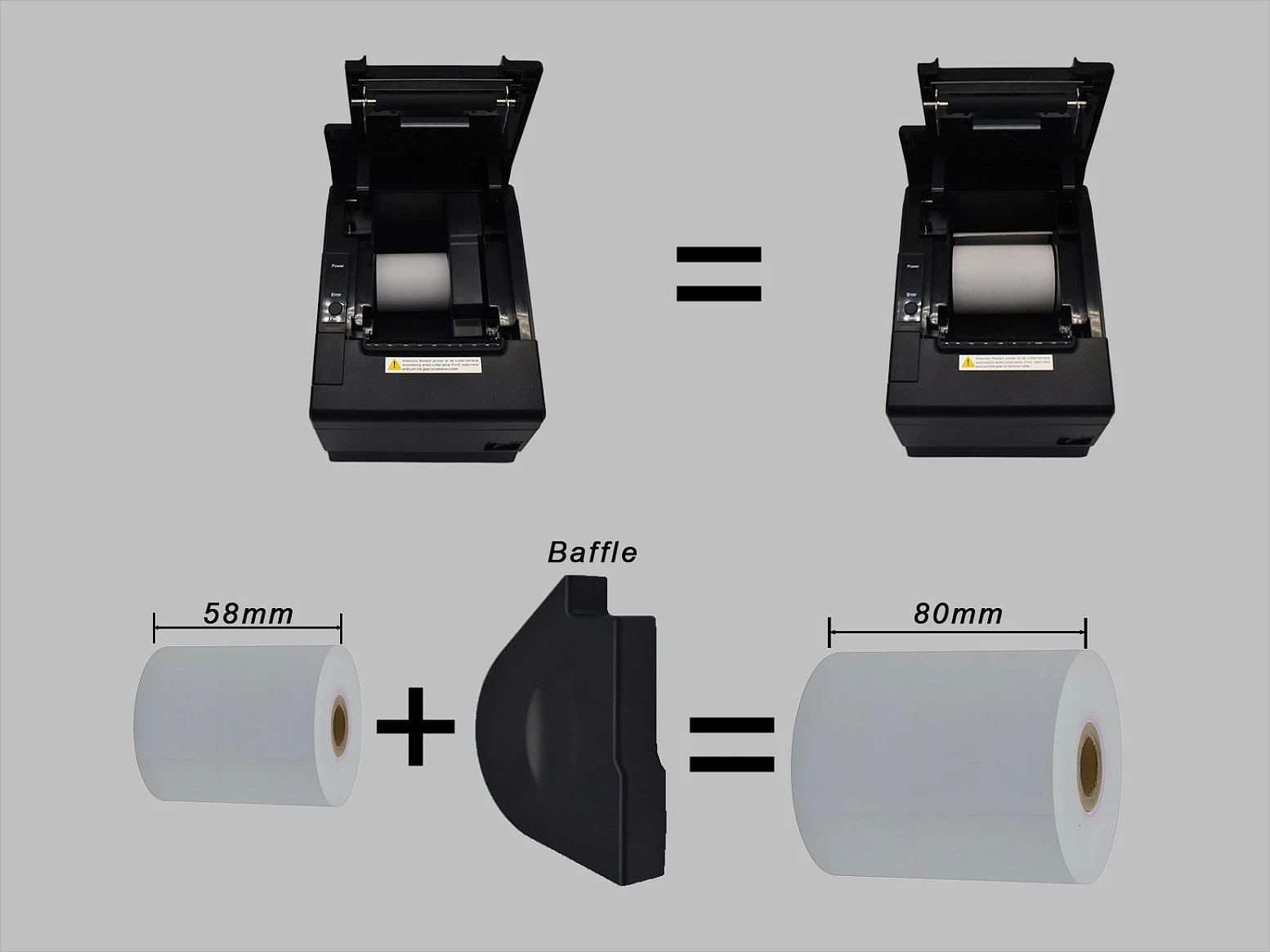 Printer termik EQUIP 58/80mm, USB/Bluetooth/Wi-Fi, me prerës, i zi
