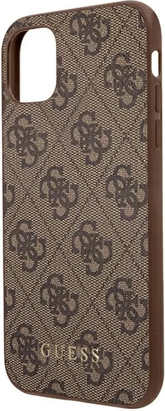 Mbështjellës Guess 4G Metal Gold Logo për iPhone 11/XR 6.1", Kafe