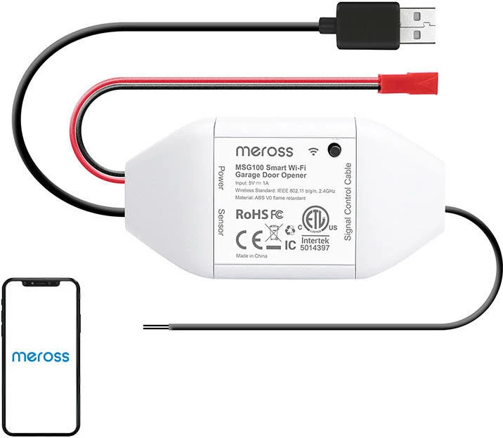 Hapës inteligjent dere garazhi Meross MSG100HK, HomeKit, i bardhë