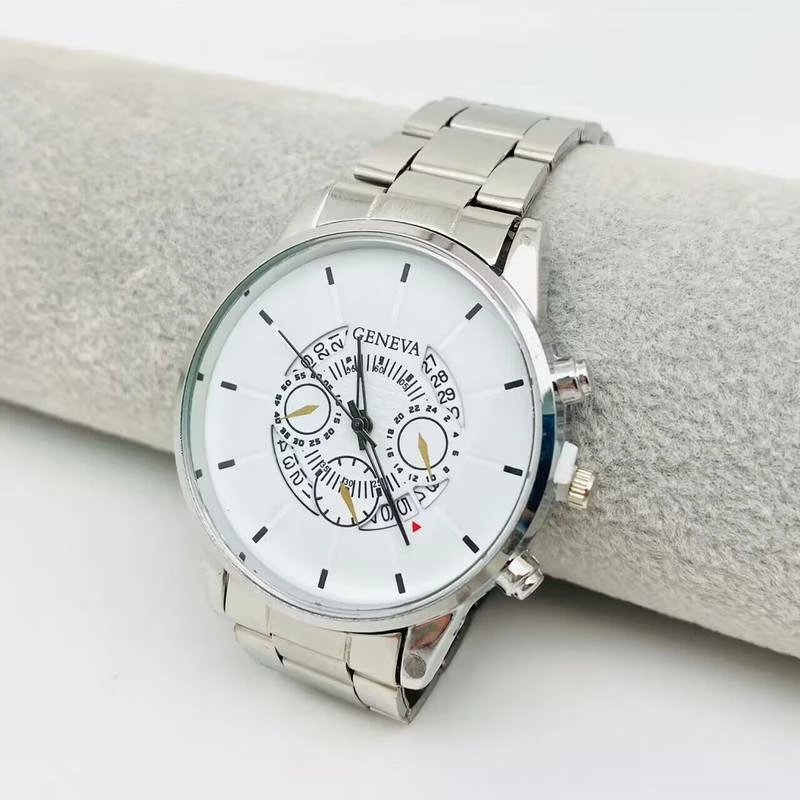 Orë dore për meshkuj Geneva FD001, e argjentë/ hirtë