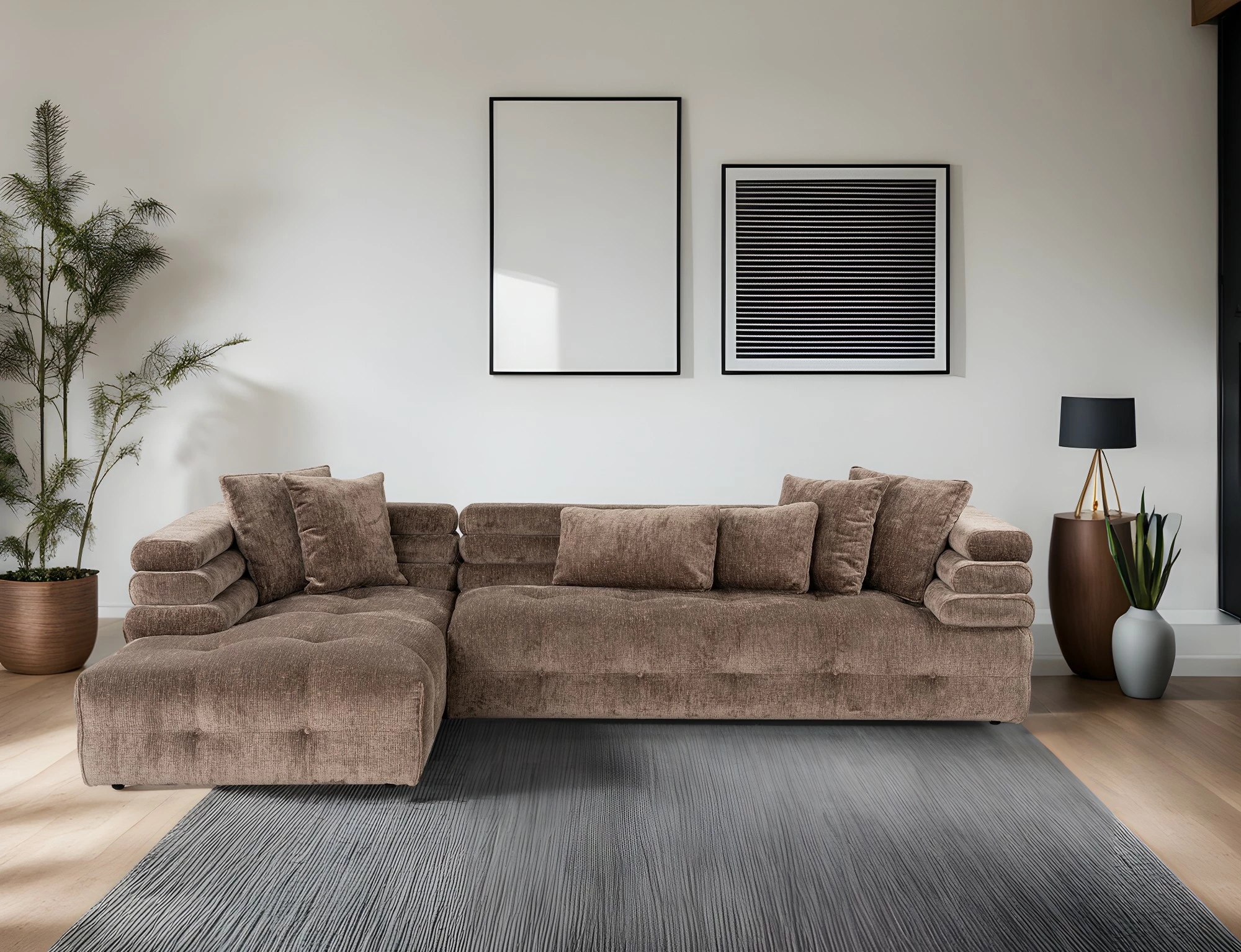Kënd-sofë Boston, kënd majtas, gri, Atelier del Sofa (Chl-2R)