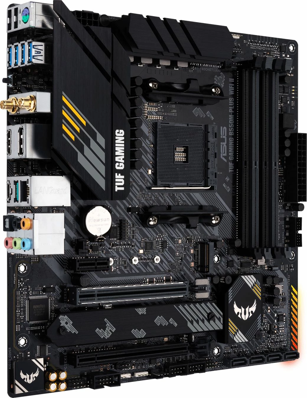 Pllakë amë Asus TUF GAMING B550M-PLUS WIFI II, mATX, WiFi 6 + Bluetooth, 4x DDR4 deri 128GB