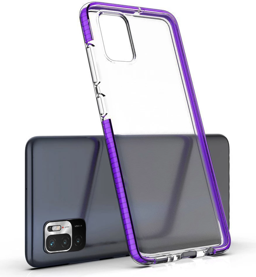 Mbështjellës Hurtel Spring Case për Xiaomi Redmi Note 10 5G / Poco M3 Pro, TPU, i tejdukshëm me kornizë të zezë